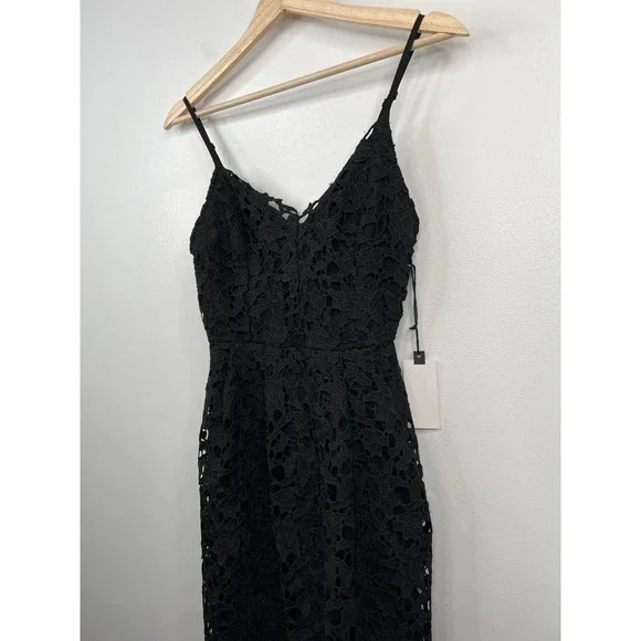ASTR The Label Lace A Line Women's Sleeveless Midi Dress Black Size: Small NWT - Picture 4 of 9